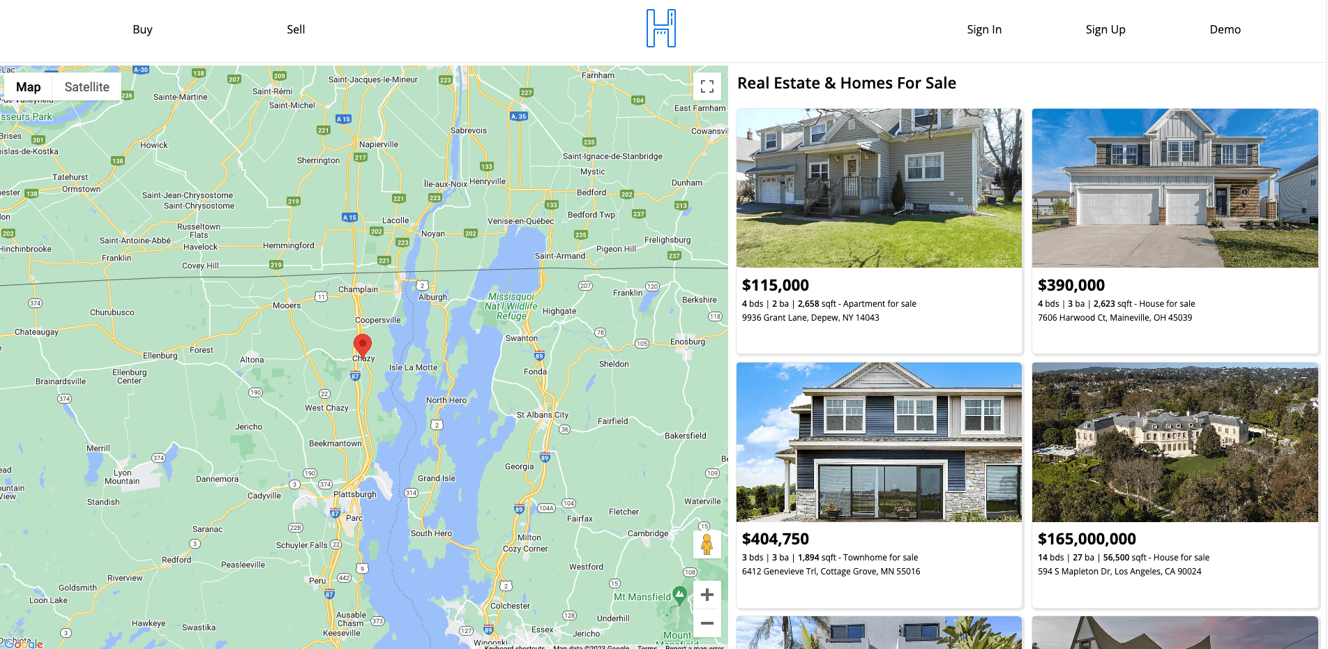 Screenshot of Haus website