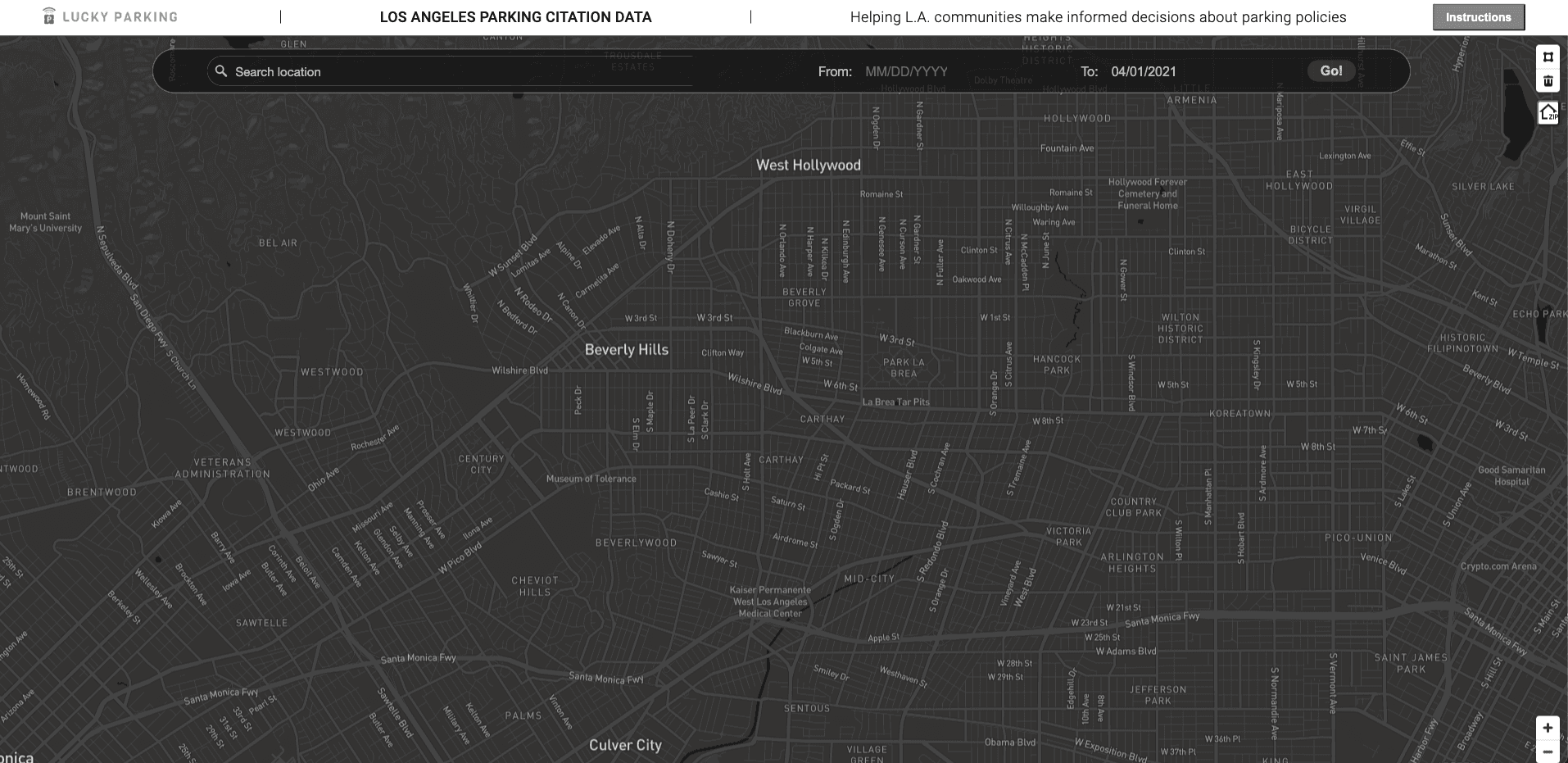 Screenshot of Lucky Parking (Open Source Contributor) website